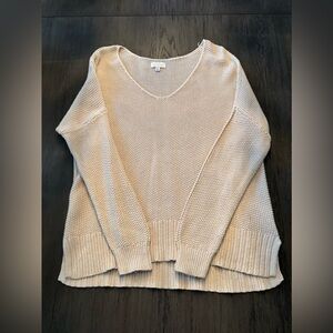 Lucky Brand Women's V-Neck Sweater in Cream, Size M